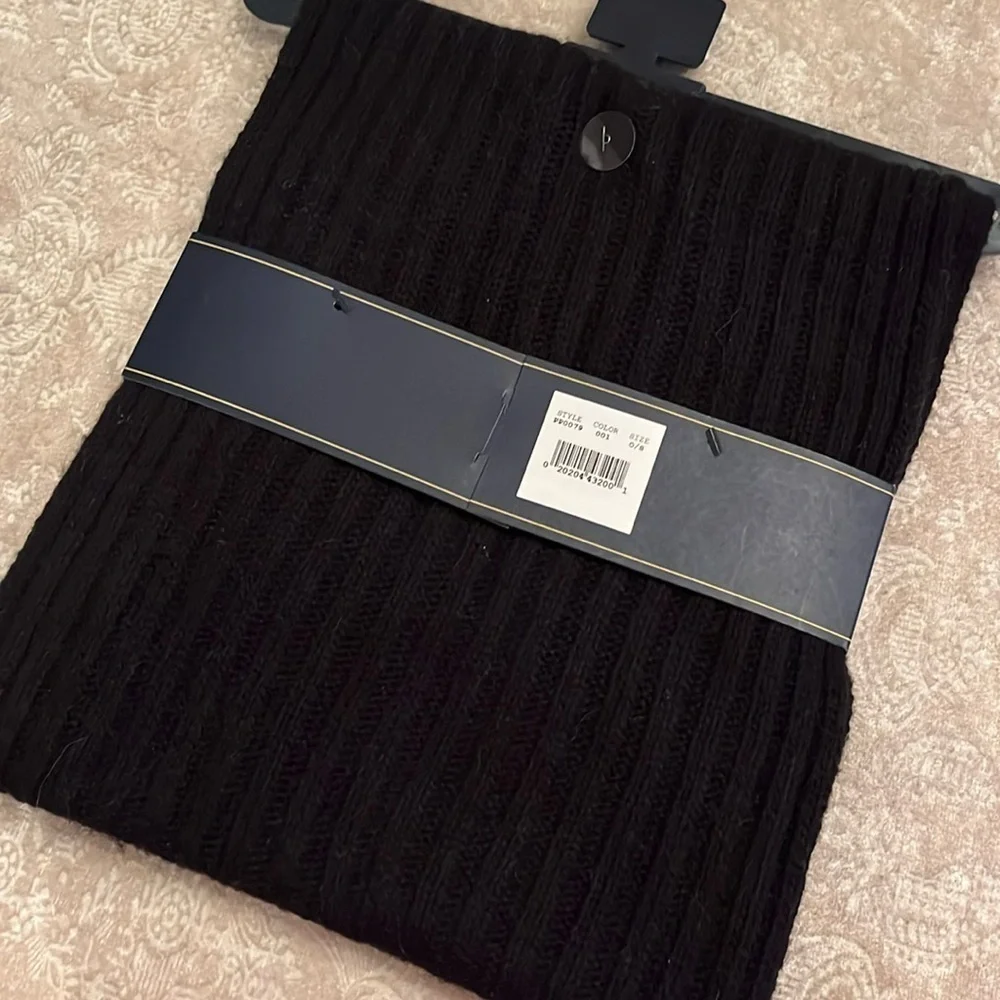 Brand New Polo by Ralph Lauren Black & White 35% Lambswool Hat & Scarf Set